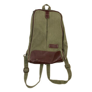 Europort Green Brown Canvas Sling Shoulder Backpack Bag Purse 13" READ